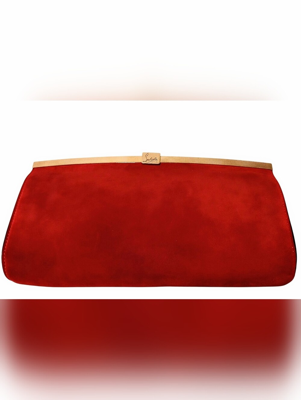 Christian Louboutin Palmette Clutch in Red Suede